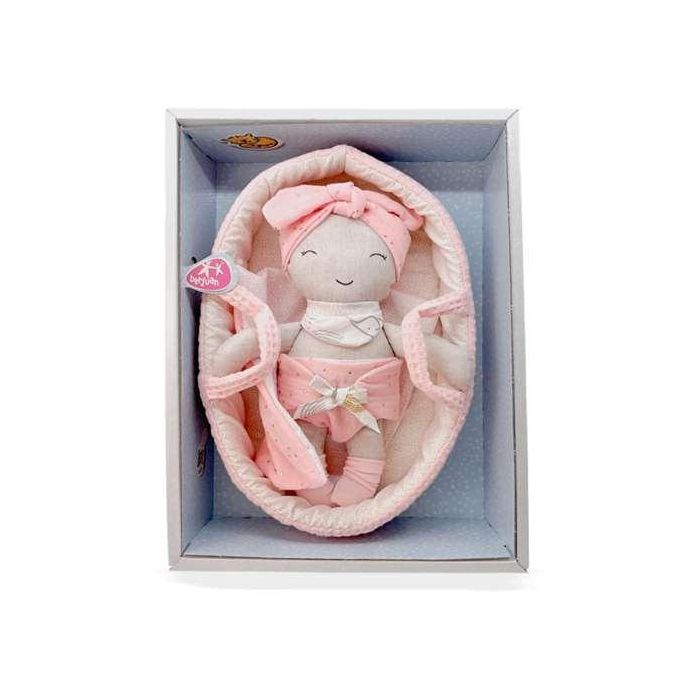 Muñecas primera bb. infancia capazo rosa ref: 11302-24 28 cm Muñecas primera bb. infancia capazo rosa ref: 11302-24 28 cm