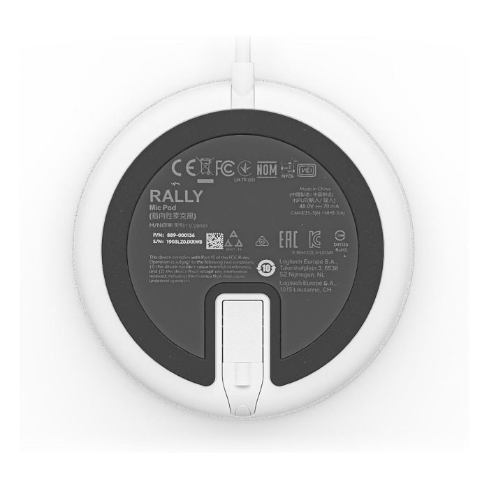Logitech 952-000038 Rally Mic Pod Mikrofon Blanco 3 Logitech 952-000038 Rally Mic Pod Mikrofon Blanco 3