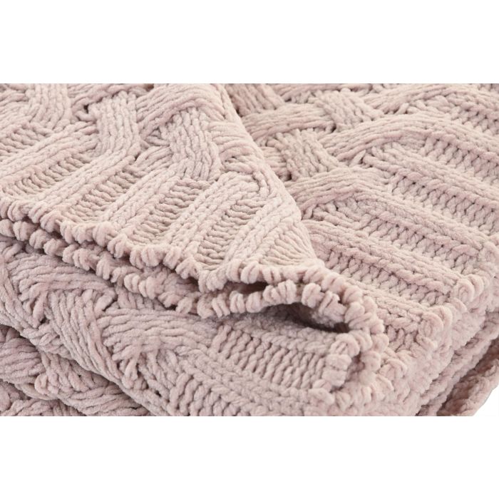 Manta Sofa Urban DKD Home Decor Rosa Palo 170 x 130 cm (2 Unidades) 1