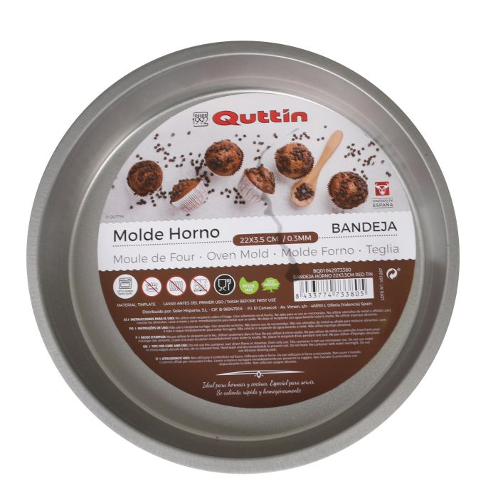 Bandeja para horno Quttin 22x3.5 cm, color rojo (24 Unidades) 1