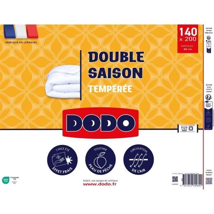 DODO - Edredón doble temporada - 140 x 200 cm - 300 g/m² - Volupt'air DODO - Edredón doble temporada - 140 x 200 cm - 300 g/m² - Volupt'air
