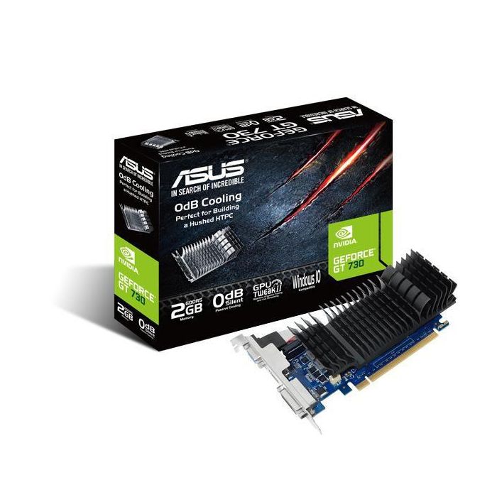 Asus GT730 Tarjeta Gráfica NVIDIA GeForce 2GB GDDR5 PCI Express 2.0 OpenGL 4.4. Perfecta para HTPC y Gaming silencioso. 1 Asus GT730 Tarjeta Gráfica NVIDIA GeForce 2GB GDDR5 PCI Express 2.0 OpenGL 4.4. Perfecta para HTPC y Gaming silencioso. 1