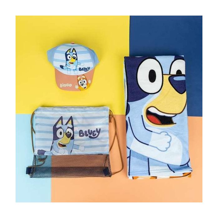 Cerdá Saquito Bluey con Toalla y Gorra Infantil Azul para Niños de 2 a 8 Años 6