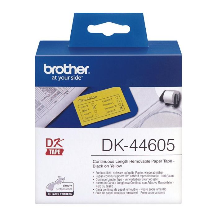Brother DK-22105 Cinta Continua Térmica De Papel Removible - Amarillo - 62 mm x 30.48 M 1