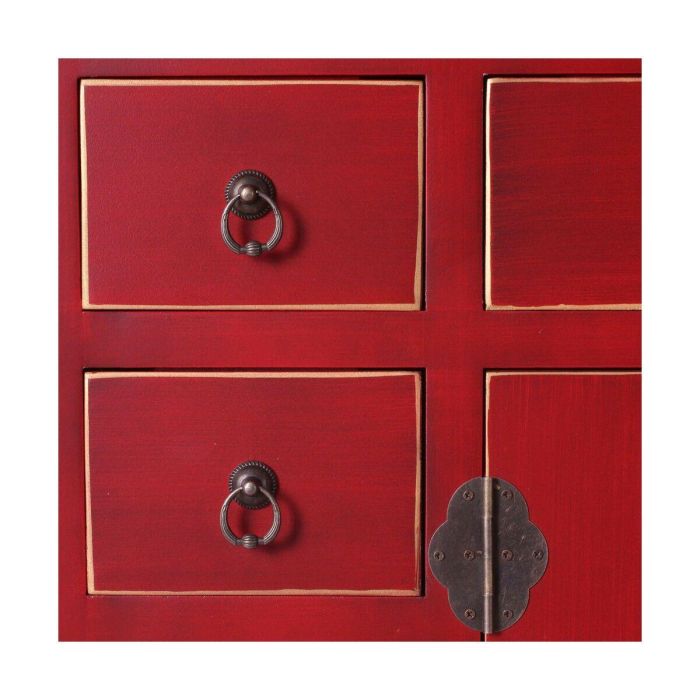 Aparador ORIENTE 73 x 26 x 90 cm Rojo Madera Aparador ORIENTE 73 x 26 x 90 cm Rojo Madera
