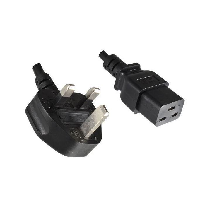 MicroConnect Cable de alimentación G UK a C19, 1.8m para monitor, PC, proyector