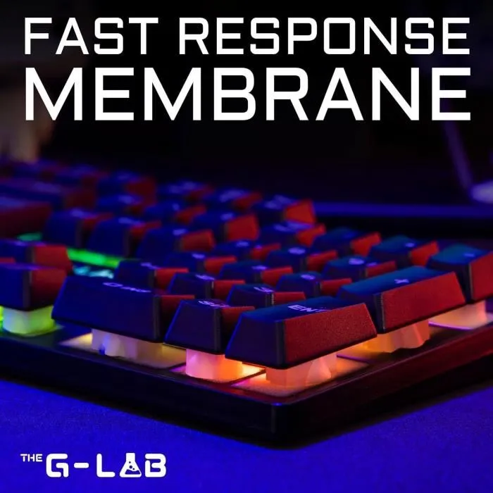 THE G-LAB Teclado Gaming KEYZ-CAESIUM/FR Membrana RGB Diseño FR 12 Atajos 19 Teclas Anti-Ghosting