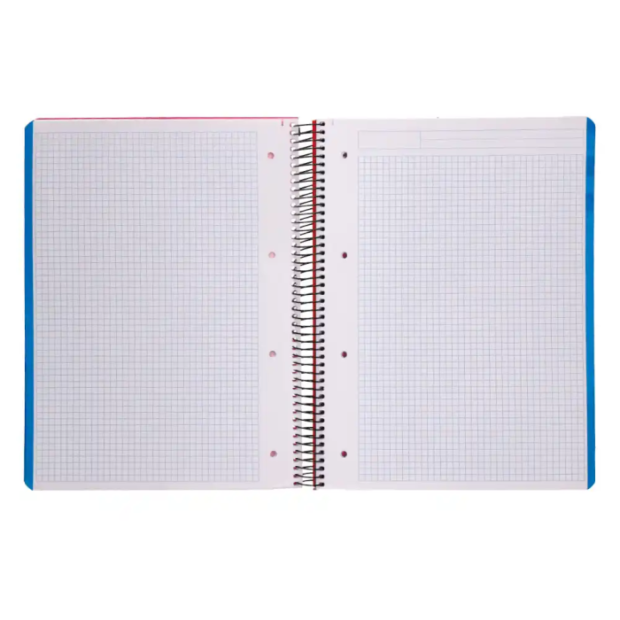 Liderpapel Cuaderno espiral Micro Think A4, Tapa Plástico, 140 Hojas, 80gr, Cuadro 5mm, 5 Bandas, 4 Taladros, Referencia 4 6