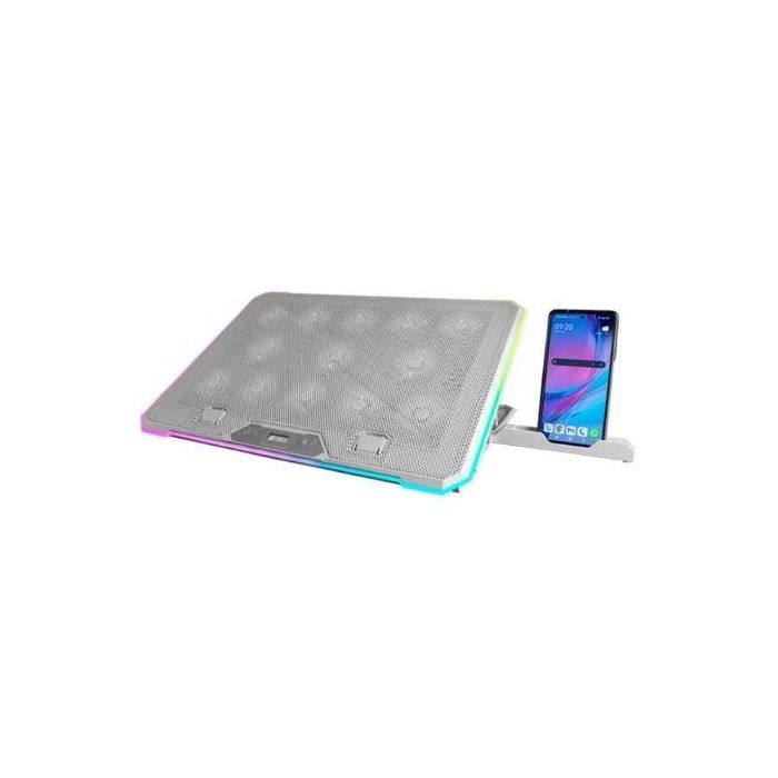 Mars Gaming MNBC13W Soporte Refrigerante para Portátiles hasta 17" con 13 Ventiladores, RGB, Ergonómico, USB, Pantalla LCD y Soporte Móvil 2 Mars Gaming MNBC13W Soporte Refrigerante para Portátiles hasta 17" con 13 Ventiladores, RGB, Ergonómico, USB, Pantalla LCD y Soporte Móvil 2
