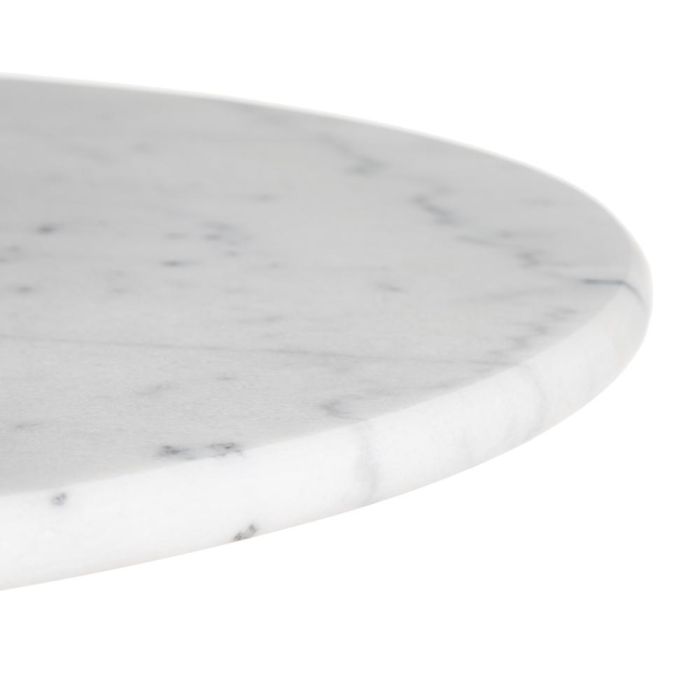 Mesa Comedor Blanco-Negro Metal-Mármol 120 X 60 X 71 cm