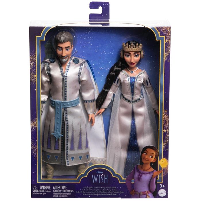 Mattel Disney Wish Pack 2 Muñecos Rey Magnífico Y Reina Amaya HRC18 1