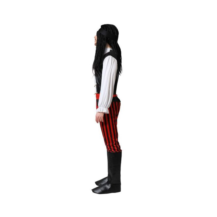 Disfraz Pirata Hombre Adulto Rayas Talla XS-S para Carnaval, incluye Camisa, Pantalón, Cinturón y Pañuelo, de Polyester 1 Disfraz Pirata Hombre Adulto Rayas Talla XS-S para Carnaval, incluye Camisa, Pantalón, Cinturón y Pañuelo, de Polyester 1