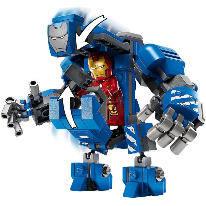LEGO 76315 Laboratorio Iron Man: Sala de Armaduras Marvel Vengadores con Minifiguras MK1, MK43, MK6, Pepper Potts y Aldrich Killian 4