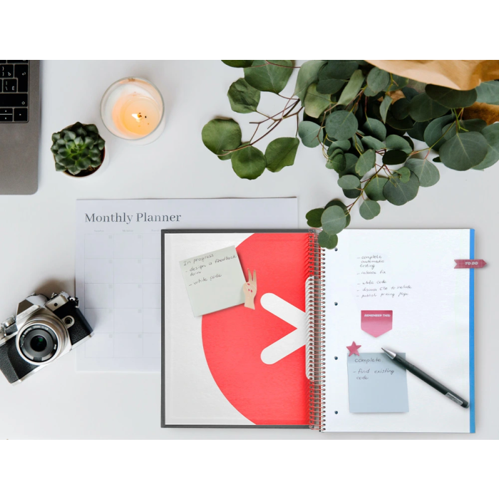 Antartik Cuaderno espiral micro A4, 120 hojas, 90 gr, liso, negro, tapa forrada 10