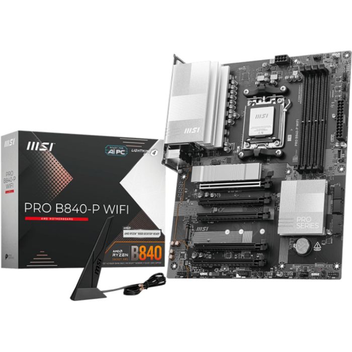 MSI PRO B840-P Placa Base ATX AM5 para AMD Ryzen 7000/8000/9000, DDR5, Wi-Fi 7, Bluetooth 5.4
