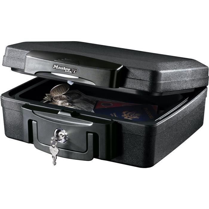 Master Lock Caja Fuerte Ignífuga e Impermeable 4,9L - Protección 30 Minutos Fuego Documentos y Medios Digitales con Llave Master Lock Caja Fuerte Ignífuga e Impermeable 4,9L - Protección 30 Minutos Fuego Documentos y Medios Digitales con Llave