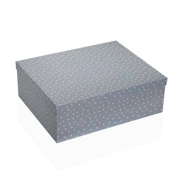 Juego de Cajas Decorativas Versa Gris Cartón Flores (15 Piezas) 3 Juego de Cajas Decorativas Versa Gris Cartón Flores (15 Piezas) 3