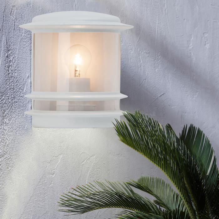HOLLYWOOD-Aplique de exterior Al. 25 cm Blanco brillante 3 HOLLYWOOD-Aplique de exterior Al. 25 cm Blanco brillante 3