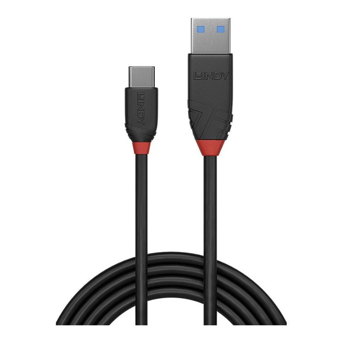 Lindy Cable USB 3.2 Type A a C 1m, 10Gbps, Black Line