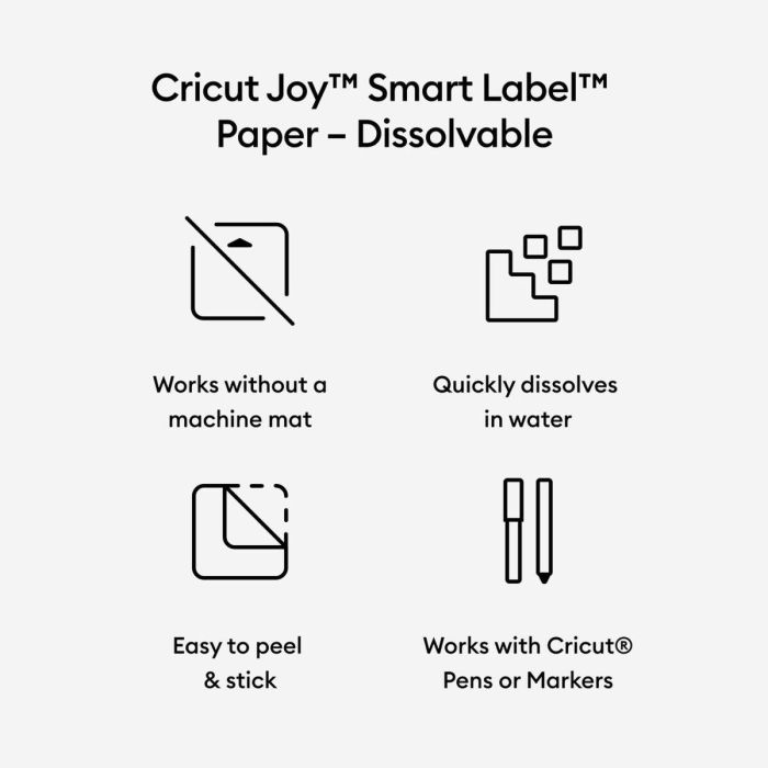 Papel Soluble para Plotter de corte Cricut Joy 4