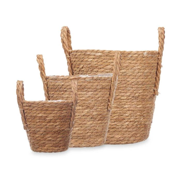 Set 3 Cestos Conicos Asa Esparto Giftdecor 26X33CM (6 Unidades) 1 Set 3 Cestos Conicos Asa Esparto Giftdecor 26X33CM (6 Unidades) 1