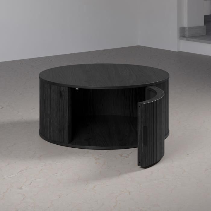 Trendteam RON234311432 Mesa de centro redonda MDF negra Essential Diámetro 80 cm Altura 36 cm 2 Trendteam RON234311432 Mesa de centro redonda MDF negra Essential Diámetro 80 cm Altura 36 cm 2