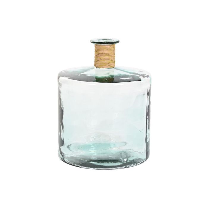Jarrón Home ESPRIT Transparente Junco Cristal reciclado Natural 35 x 35 x 45 cm Jarrón Home ESPRIT Transparente Junco Cristal reciclado Natural 35 x 35 x 45 cm