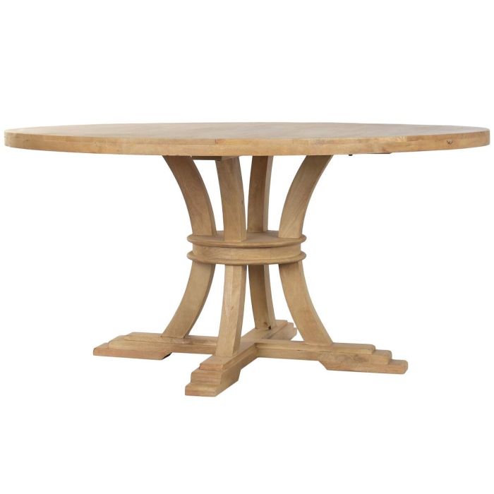 Mesa de Comedor Home ESPRIT Natural Madera 150 x 150 x 76 cm 8 Mesa de Comedor Home ESPRIT Natural Madera 150 x 150 x 76 cm 8