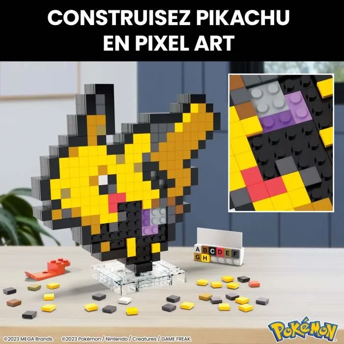 Mega Pokémon HTH74 Pikachu Set de Construcción Retro 400 Piezas 3