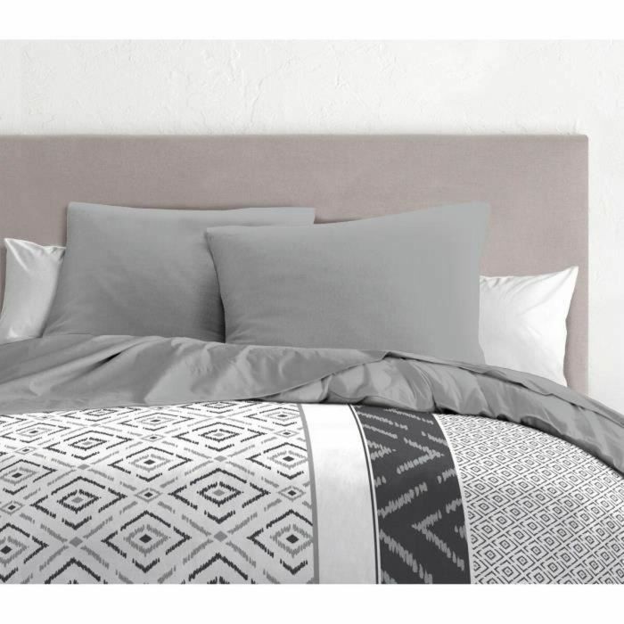 Juego de 2 fundas de almohada - HOME LINGE PASSION - 63 x 63 cm - Gris claro 1 Juego de 2 fundas de almohada - HOME LINGE PASSION - 63 x 63 cm - Gris claro 1