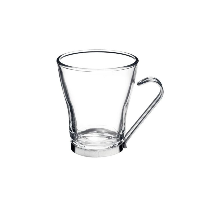 Bormioli Rocco Taza Cappuccino 235 ml Colección Oslo, Cristal Templado, Asa Acero Inoxidable, Apta Lavavajillas y Microondas (6 Unidades) Bormioli Rocco Taza Cappuccino 235 ml Colección Oslo, Cristal Templado, Asa Acero Inoxidable, Apta Lavavajillas y Microondas (6 Unidades)