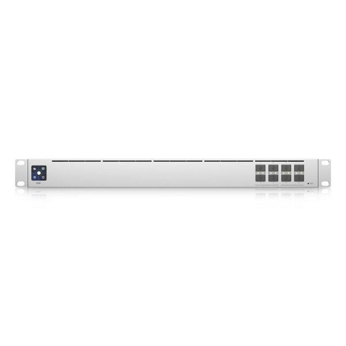 Ubiquiti UniFi Aggregation Switch 8x 10G SFP+, 160 Gbps, Switch Gestionado Capa 2, Profundidad Compacta 4.7", Sin Ventilador
