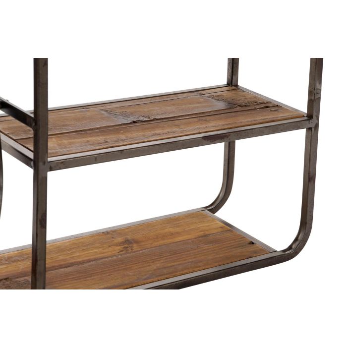 DKD Home Decor Estantería de Diseño Loft con 2 Estantes de Madera y Metal, Marrón Oscuro / Negro (Alto 50 x Ancho 73 x Profundo 19 cm) 2