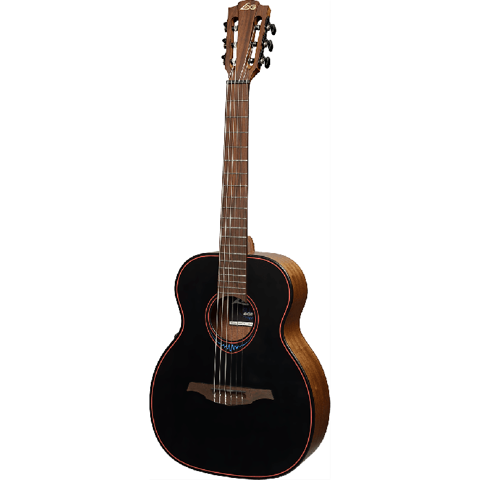 LAG Guitarra Acústica Travel Nylon Blue Wave AE Blue Wave 1 Tapa Cedro Rojo Macizo Fondo Caoba Satinado 2 LAG Guitarra Acústica Travel Nylon Blue Wave AE Blue Wave 1 Tapa Cedro Rojo Macizo Fondo Caoba Satinado 2