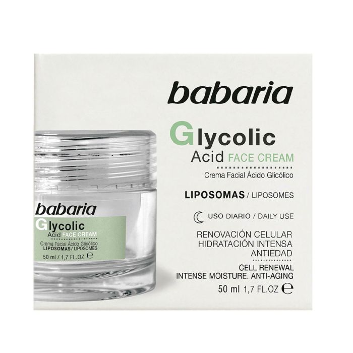 Babaria Crema Facial Anti-edad con Ácido Glicólico y Liposomas 50 ml