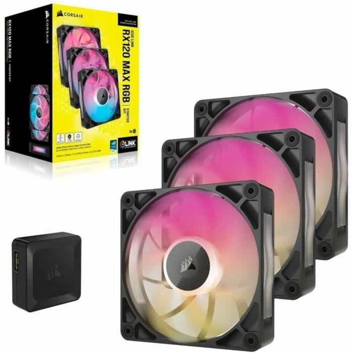 Corsair CO-9051034-WW Kit de inicio de triple ventilador iCUE LINK RX120 RGB Max para Refrigeración de PC 2