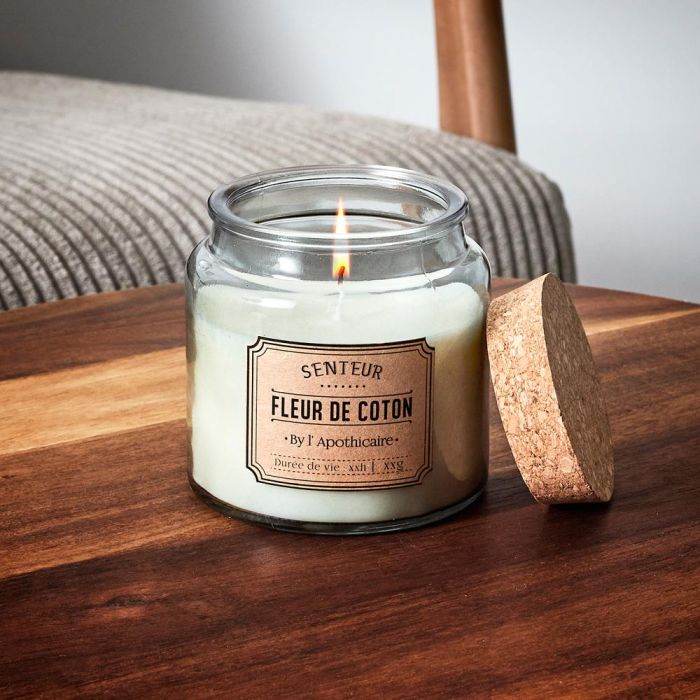 Home Deco Factory Vela Perfumada Apothicaire Tarro Vidrio Tapa Corcho Cera Parafina Duración 60h Ø10cm x 10cm 1