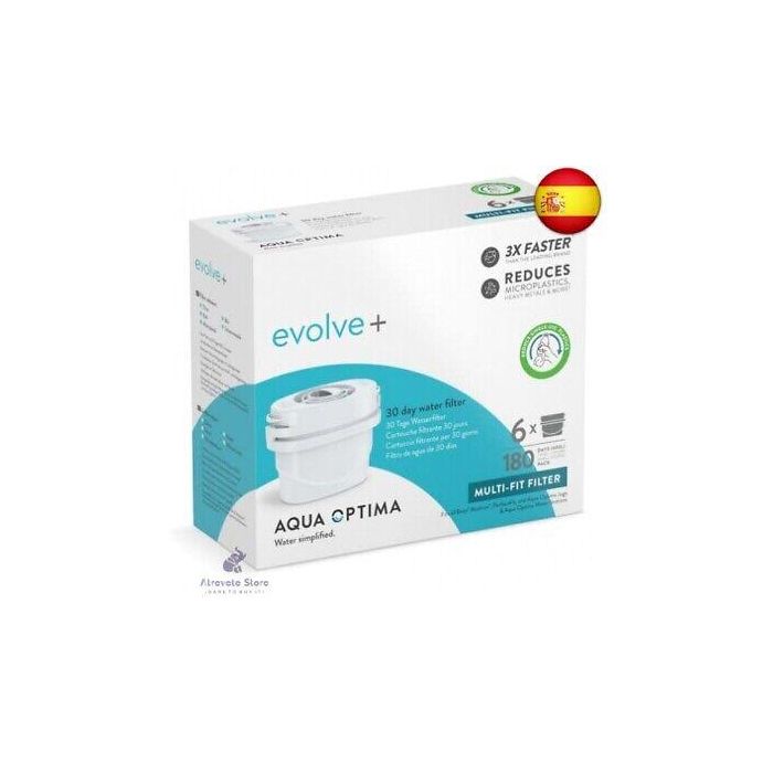 Aqua Optima EPS620 Filtros de Recambio Evolve+ para Jarras de Agua Filtrada, Pack de 6 Unidades