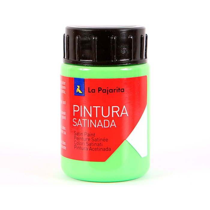 La pajarita Pintura Latex Satina Verde Loro 35 ml Acabado Satinado para Madera Papel Piedra Ladrillo Estuco Cemento 1