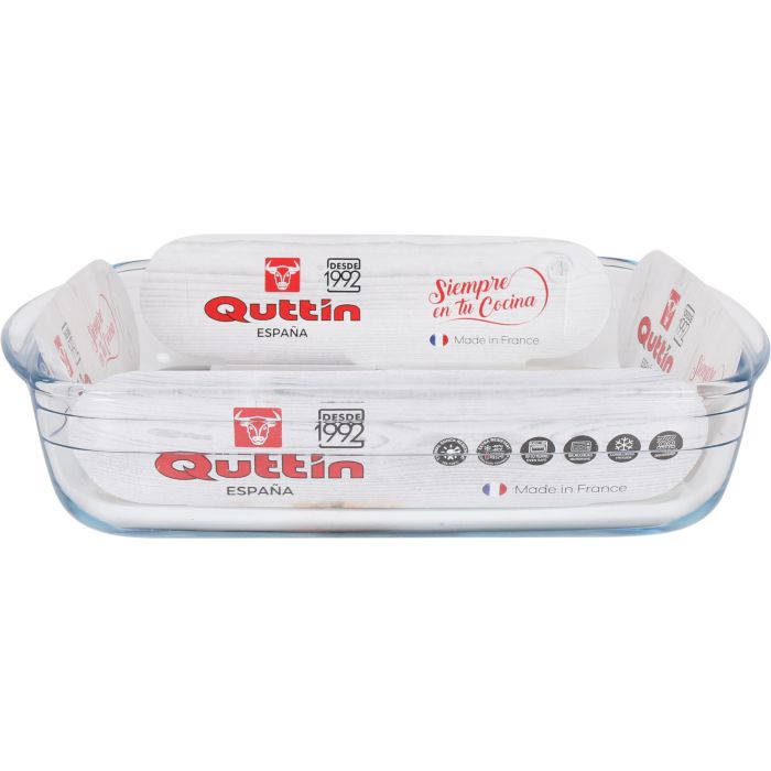 Quttin Fuente de Vidrio Cuadrada 25x22 cm 1.6L (6 Unidades) 1
