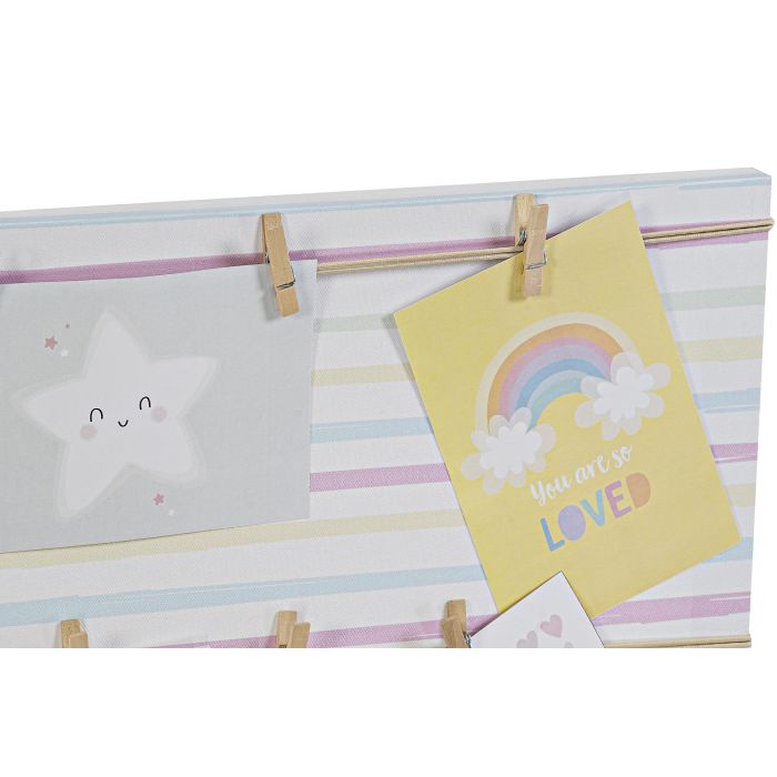 DKD Home Decor Portafotos Baby Sunshine Lienzo Multicolor 50x50x2 cm 2