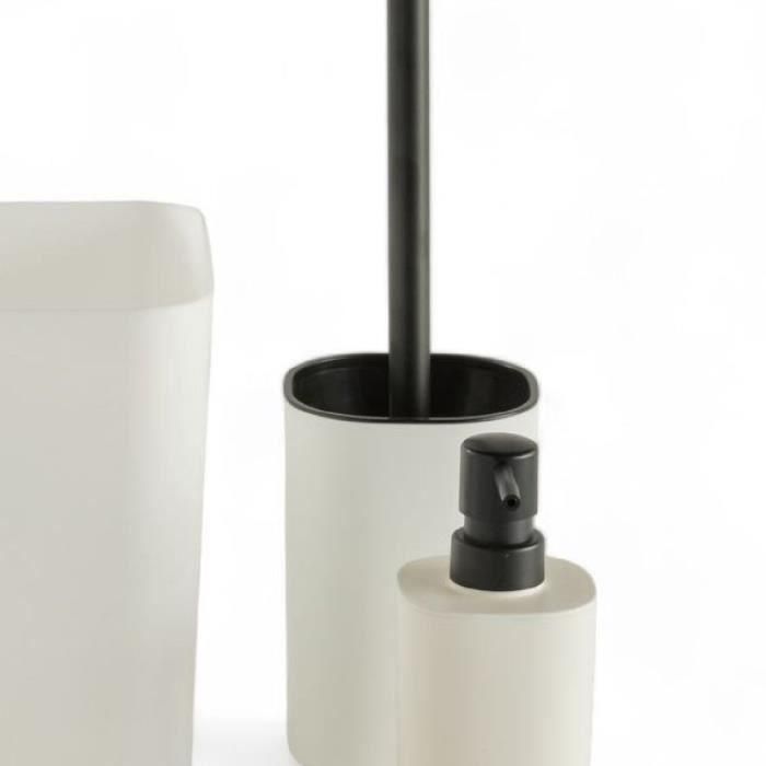 Today TOD3574641271428 Juego 5 Accesorios de Baño Blanco - Dispensador Jabón, Portacepillos, Jabonera, Escobilla, Papelera 1