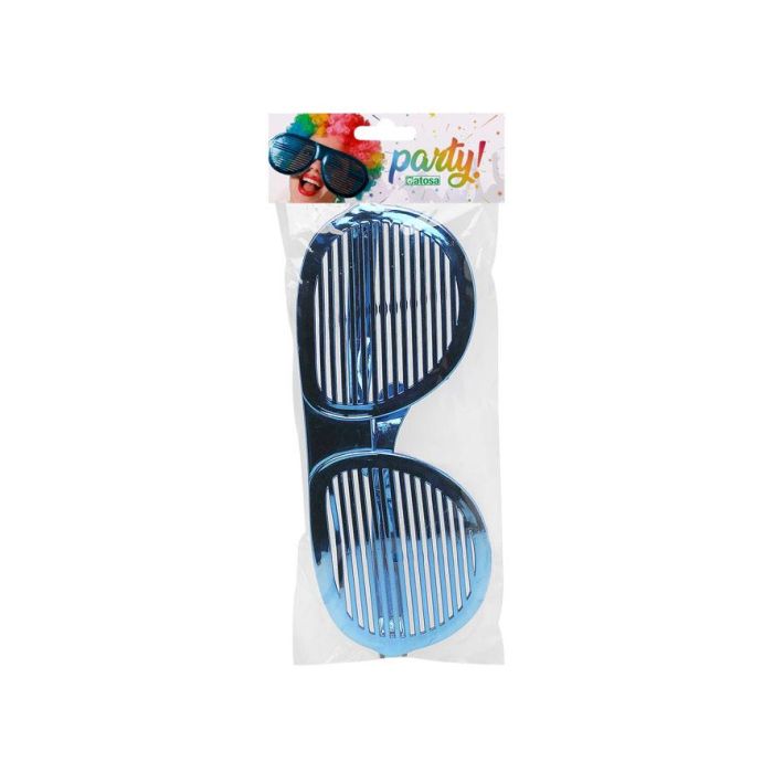 Gafas Azul Metalizado con Rejilla para Mujer Adulto - Perfectas para Carnaval y Fiestas 1