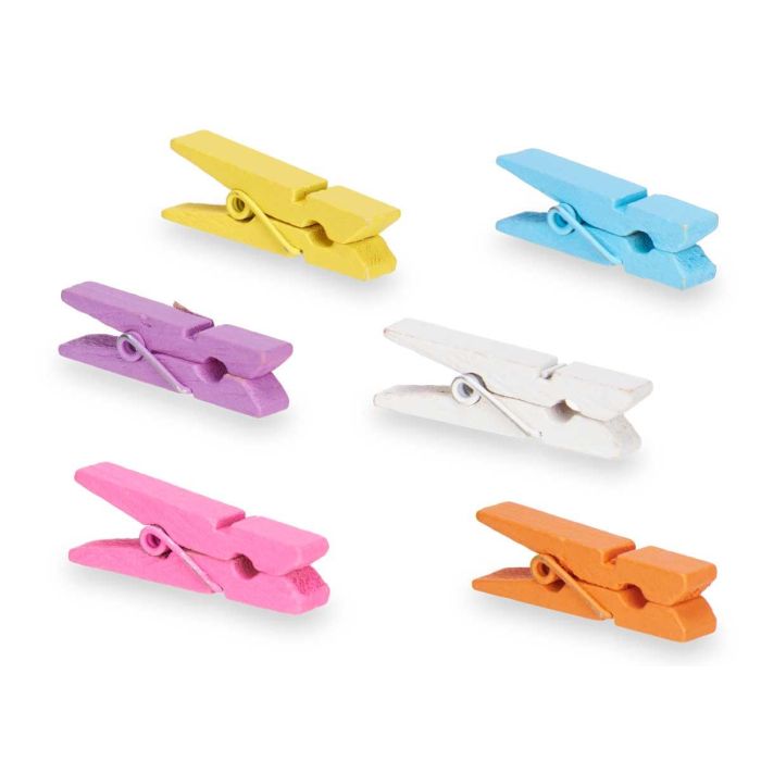 Set 10 Pinzas Madera Multicolor Med Pincello 7X12CM (24 Unidades) 1 Set 10 Pinzas Madera Multicolor Med Pincello 7X12CM (24 Unidades) 1