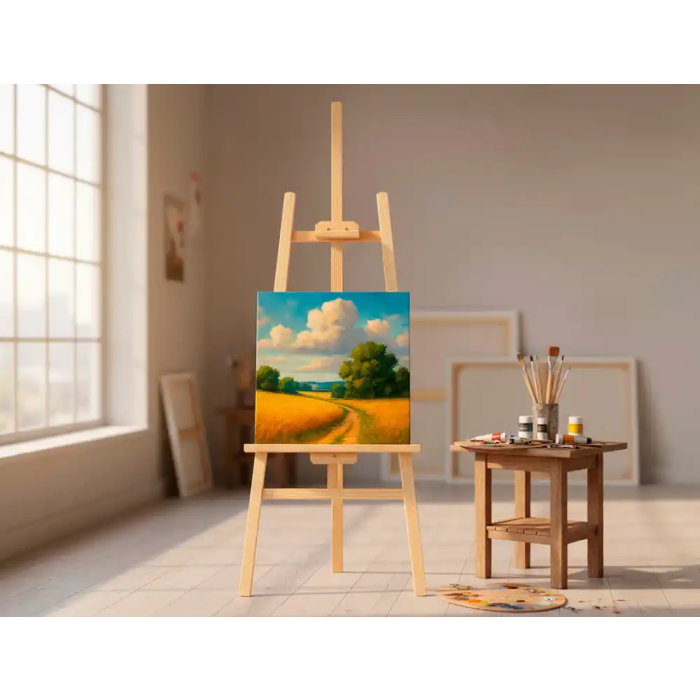 Liderpapel Caballete de Pie para Pintor en Madera de Pino Barnizado 60x150x60 cm Certificado FSC 8