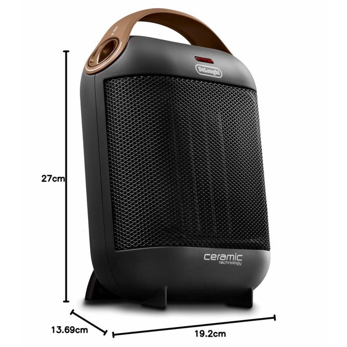 Delonghi HFX30C18 Calentador de Ventilador Cerámico 1800W, 2 Potencias, Función Verano, Termostato, Antivuelco, Gris 8