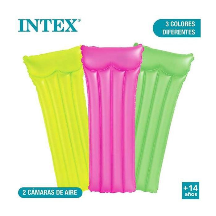 Intex Colchoneta 4 Tubos Colores Neon 183x76 cm 3