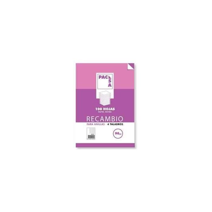 Pacsa Recambio 100H A4 90 gr Pauta 2 Líneas 2,5 cm C-Margen 4 Taladros Papel Extra Pacsa Recambio 100H A4 90 gr Pauta 2 Líneas 2,5 cm C-Margen 4 Taladros Papel Extra