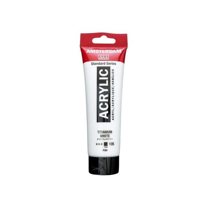 Pintura Acrilica Amsterdam 120 Ml (Bote) Blanco Titanio 3 unidades
