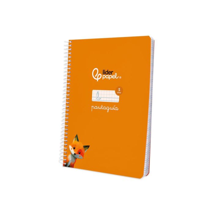 Cuaderno Espiral Liderpapel Din A5 Pautaguia Tapa Blanda 40 H 75 gr Cuadro Pautado 5 mm Color Naranja 5 unidades 3